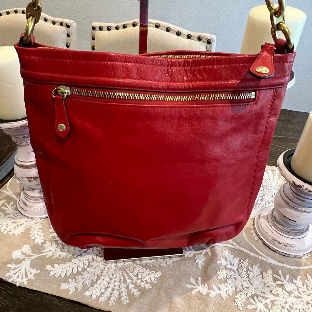 Coach Hobo Red All Leather Bag